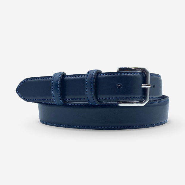 CEINTURE CUIR DE VACHETTE FEMME-LARGEUR 30MM 620 bleu nuit