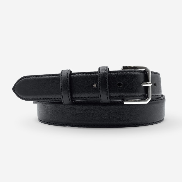 CEINTURE CUIR DE VACHETTE FEMME-LARGEUR 30MM Noir