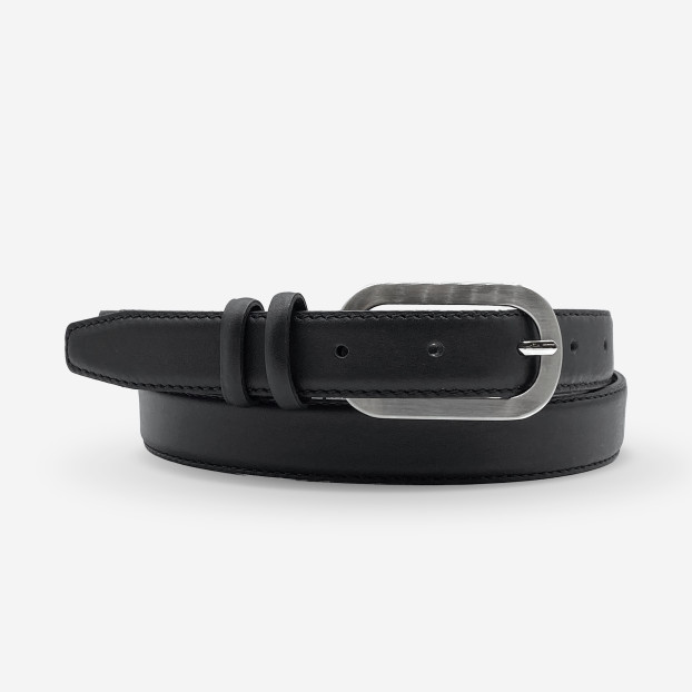 CEINTURE CUIR DE VACHETTE FEMME-LARGEUR 25MM Noir
