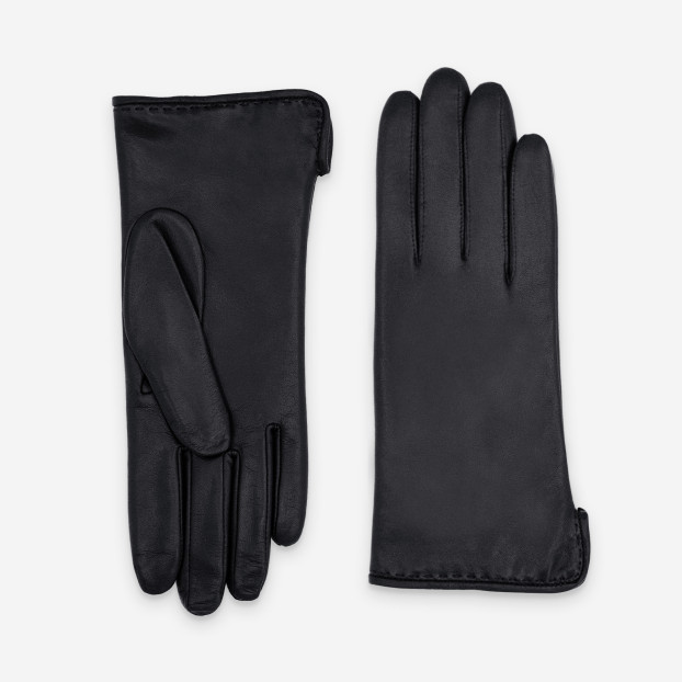 GANTS CUIR AGNEAU-100% CACHEMIRE Noir