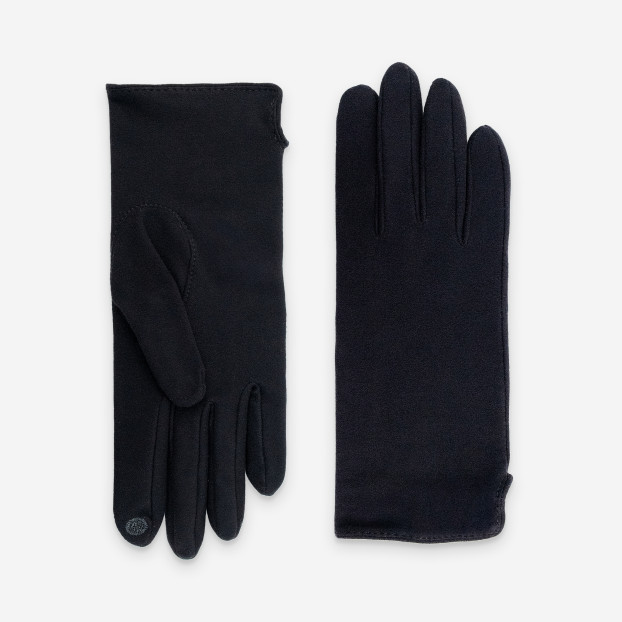 GANTS ANTIBACTÉRIEN FEMME-87% POLYESTER-13% SPANDEX-TACTILE-SILVER CLEAR noir