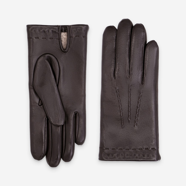 GANTS CUIR AGNEAU-100% LAINE -22005TR Brun
