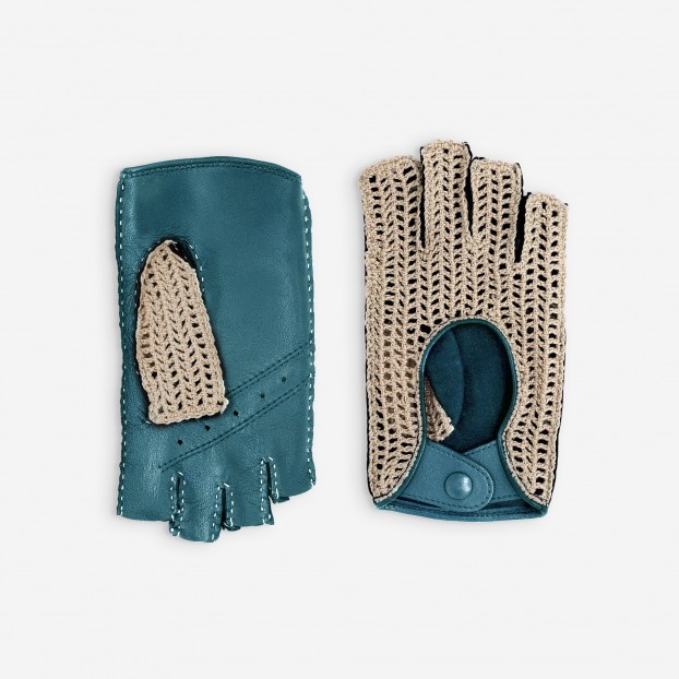 GANTS DE CONDUITE, MITAINES-CUIR AGNEAU-NON DOUBLÉ-21124NF 171 crystal