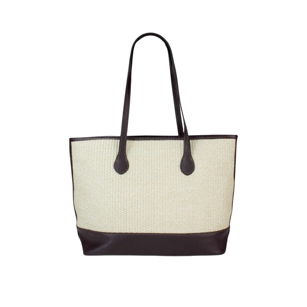 sac raphia grand format claudia Brun foncé